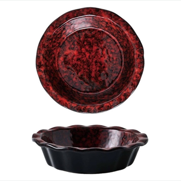 Ceramic Small 6.7” Round Baking Pie Casserole Dish Set Of 2 - Red - Picture 1 of 10